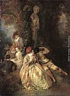 Harlequin and Columbine by Jean-Antoine Watteau